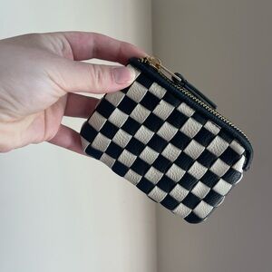 Checkered Black and Cream Coin Purse